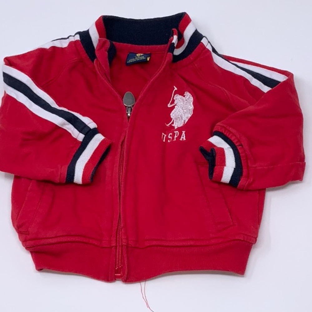 U.S. Polo Assn. Baby Zipped Sweatshirt Top - Red - Size 18M
